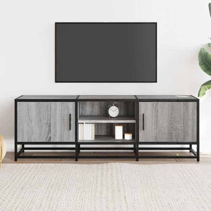 VidaXL TV Stand Sonoma Grey 120x35x41 Cm Engineered Wood and Metal, TV Bench, Hi-fi Cabinet, Entertainment Center, Sideboard 848842