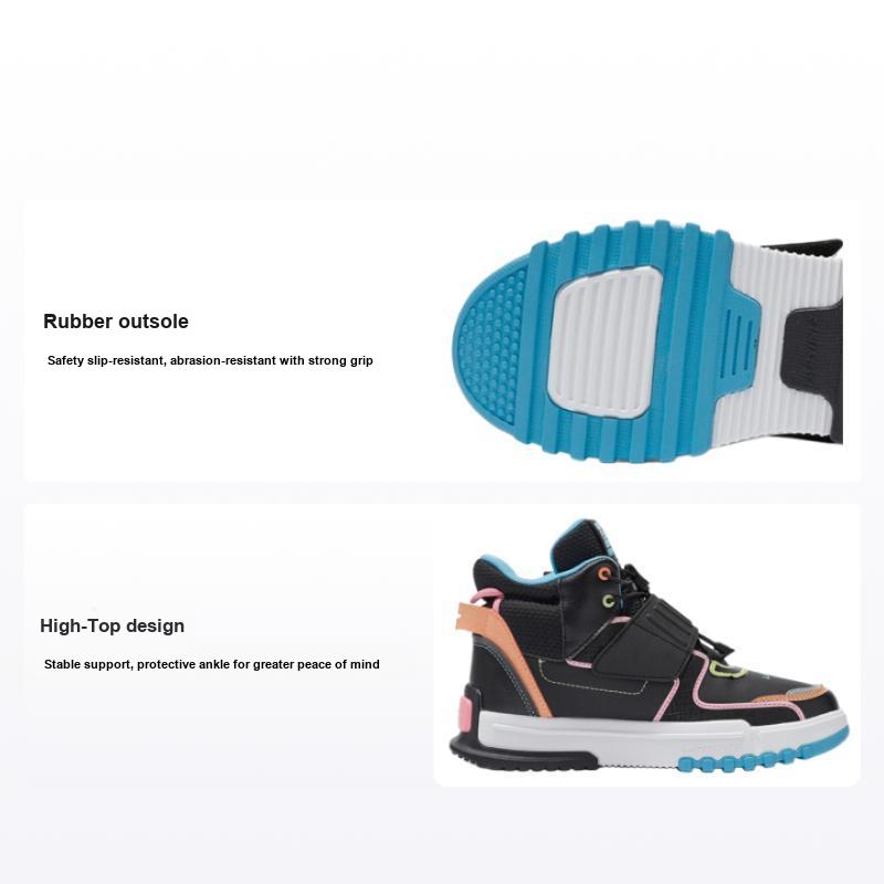 Li Ning Youth Unrestrained Comfortable Casual High-Top Running Shoes Kids Running Shoes Black YKCR172-12 31