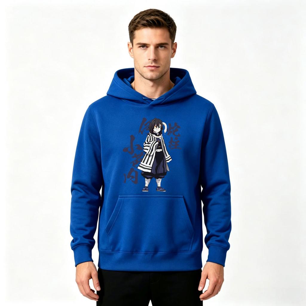 Anime Character Printed Men's Pullover Hoodie Casual Long Sleeve Sweatshirt for Adults