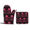 Just Shapes And Beats Blixer Oven Mitts and Pot Holder Sets of 2 for Baking Kitchen Cooking Grilling Resistant Non-Slip Gloves