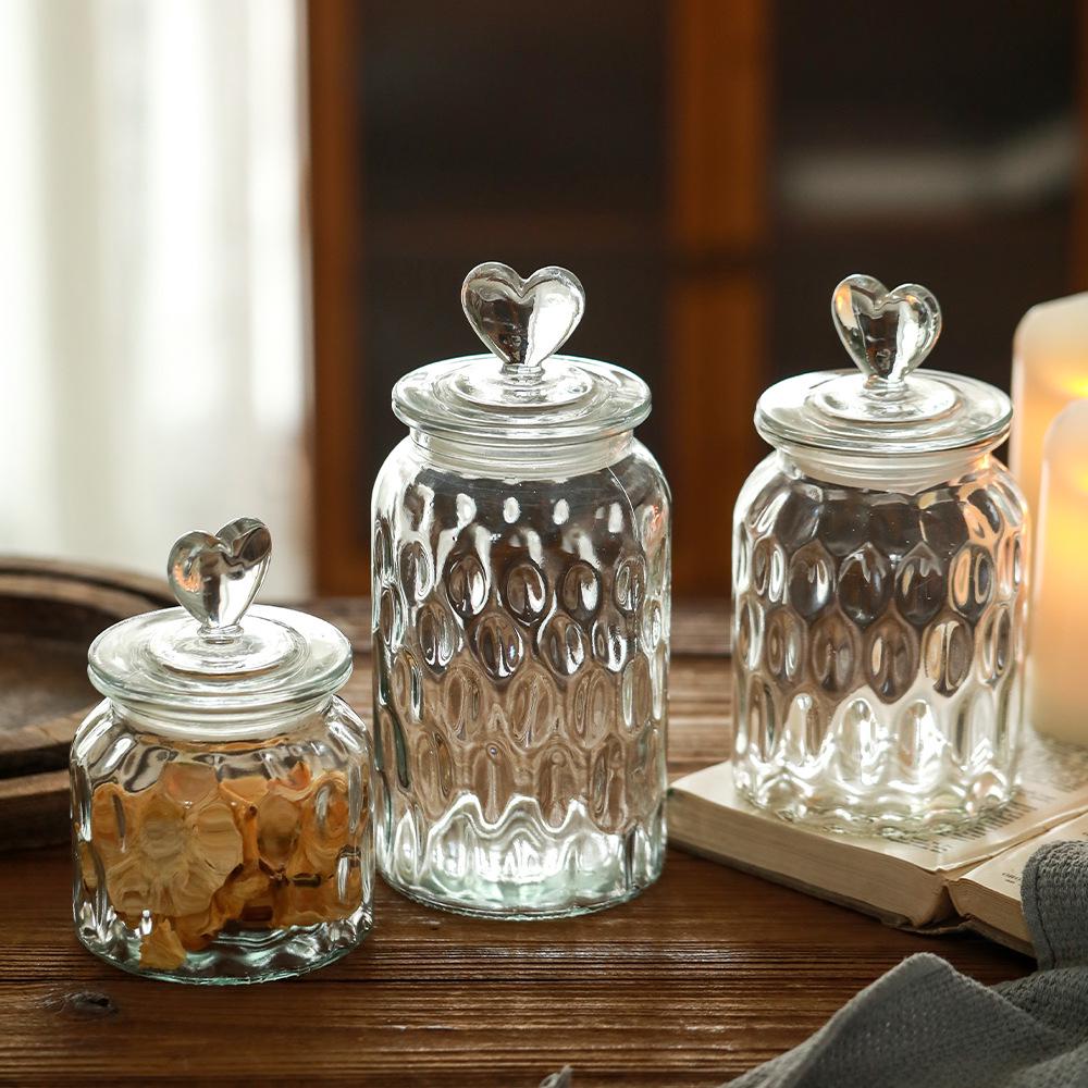 Transparent Glass Jar for Kitchen Storage of Grains, Dried Tangerine Peel, Pickled Vegetables, and Dried Fruits