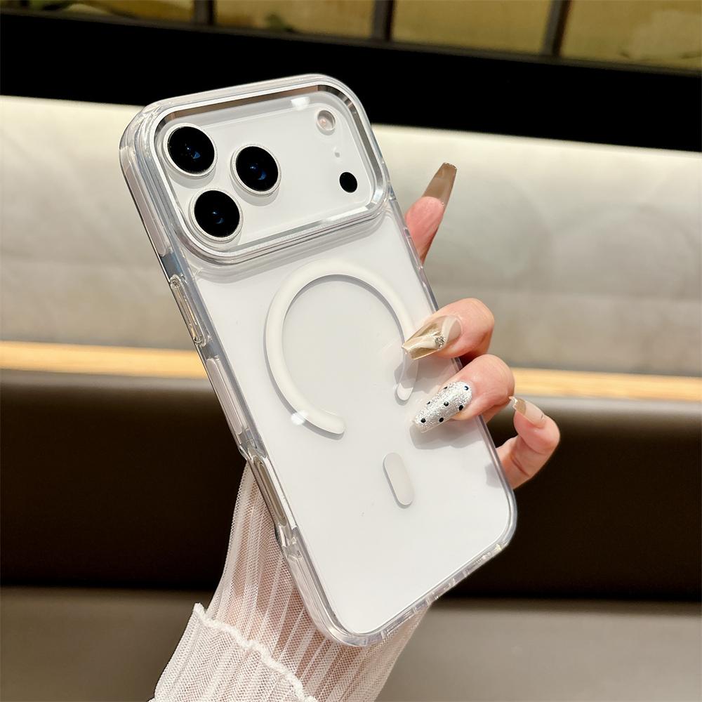 

Transparent For Magsafe Wireless Charge Magnetic Case For iPhone 17 16 15 14 13 12 11 Pro Max Plus Clear Shockproof Back Cover iPhone 13 Pro