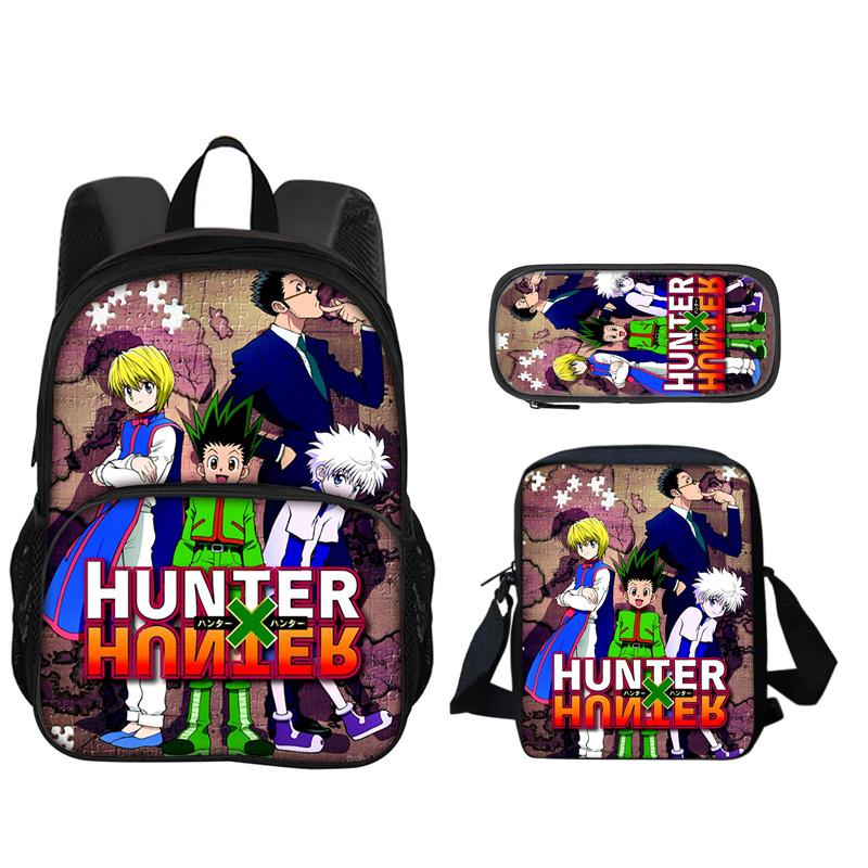 JoJo's Bizarre Adventure Knapsack Pen Carrier Carry Bag 3pcs Set Versatile Spacious Boys Plus Girls School Birthday Best Gift