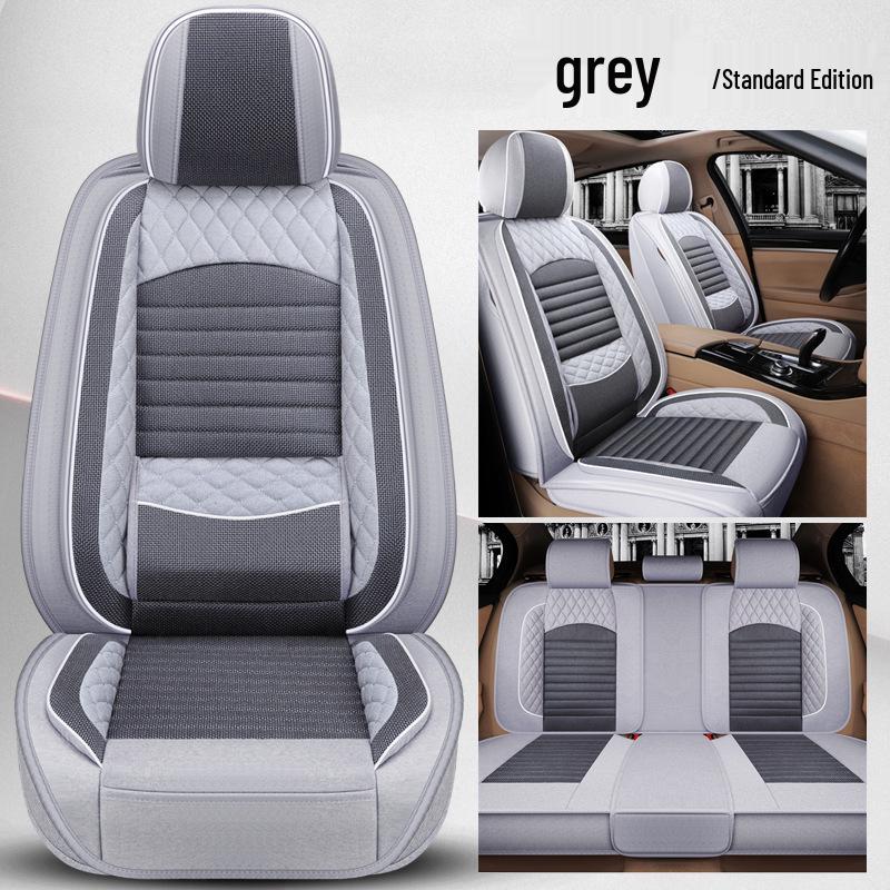 Universal Full Surround Linen Car Seat Cover and Cushion