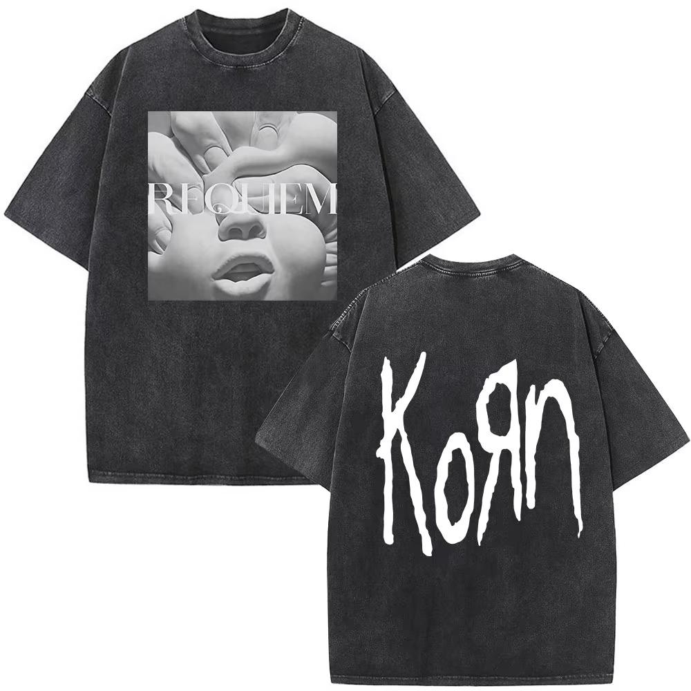 2026 Korn Tour 2026 Koszulka Vintage Sprana Merch Prezenty dla Fanów Koszulki Zespołu Metalowego Gotyckiego Rockowego Męskie Damskie Codzienne Luźne Koszulki z Krótkim Rękawem