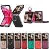 Lederhülle mit Lychee-Muster mit Ringständerhalter für Motorola Razr + 2024 Razr Ultra 2025 Razr 60Pro 50 40 Stoßfester Schutz Halter Rückseite