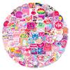100 Pink Items Y2K Millennial Style Cute Sticker Strawberry Game Console Decoration Diy Handbook Graffiti