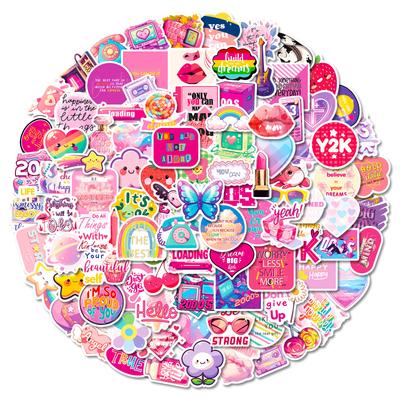 100 Pink Items Y2K Millennial Style Cute Sticker Strawberry Game Console Decoration Diy Handbook Graffiti