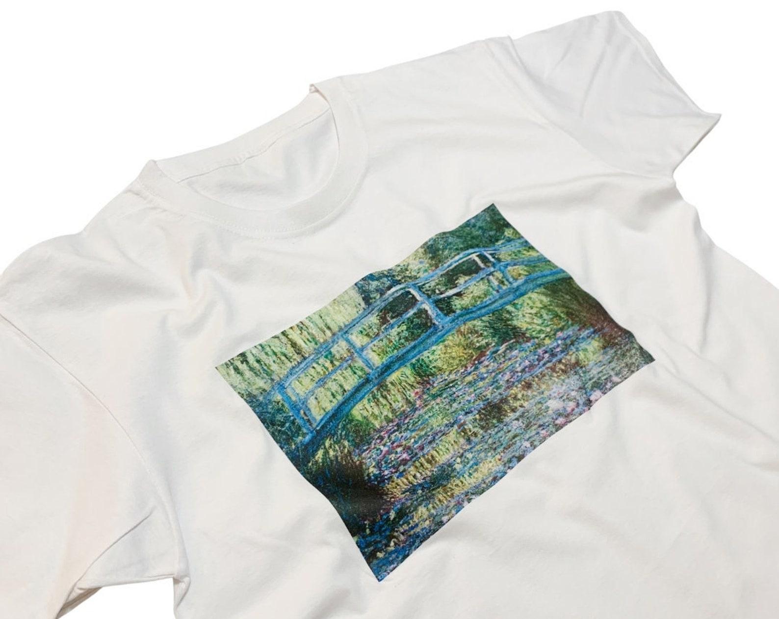 Monet Water Lilies T-Shirt, Impressionist Art Print S