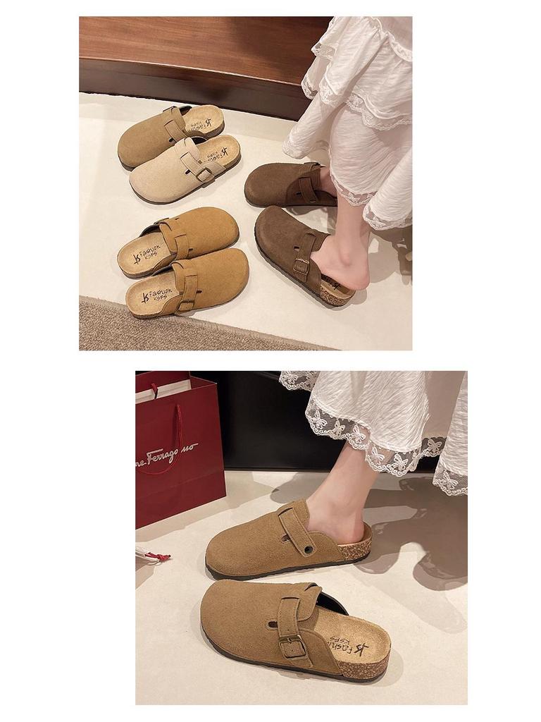 2025 Versatile Unisex Birkenstock Retro Closed-Toe Cork Sole Sandals with Thick Sole and One Strap