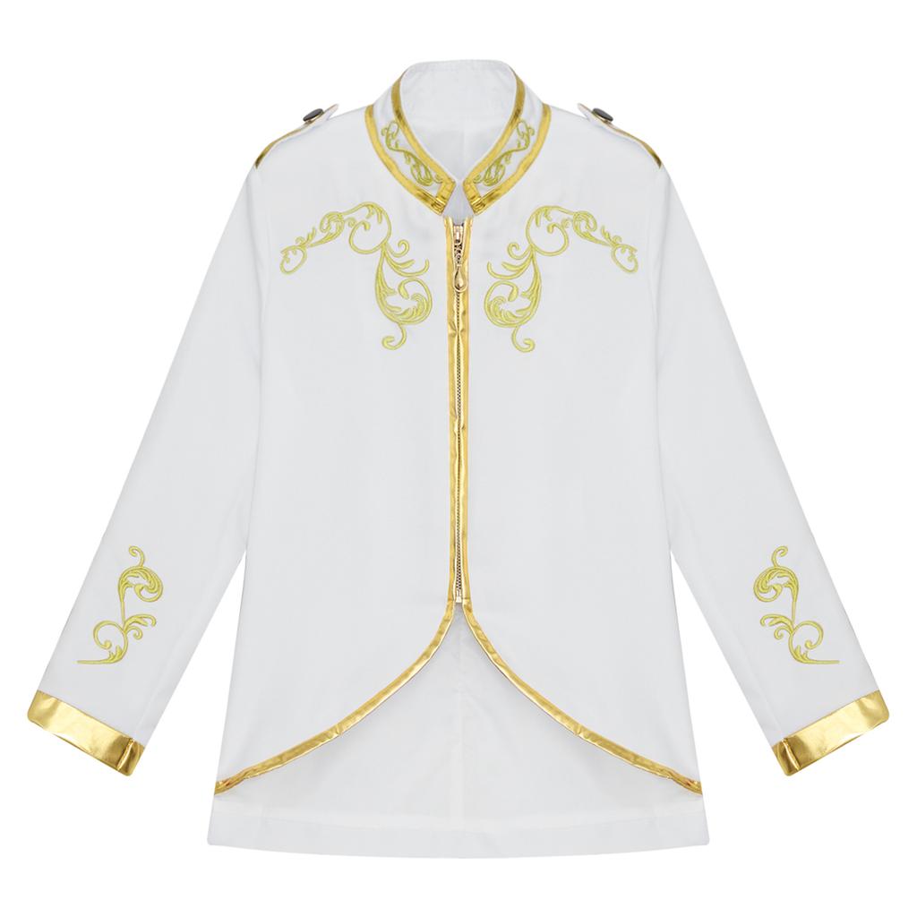 Boys Halloween Medieval Prince Costume Gold Embroidered Jacket Retro Palace Court Uniform