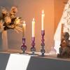 3Pc/Set Glass Candle Holders Flower Vase Candlestick for Home Wedding Table Centerpiece Decoration