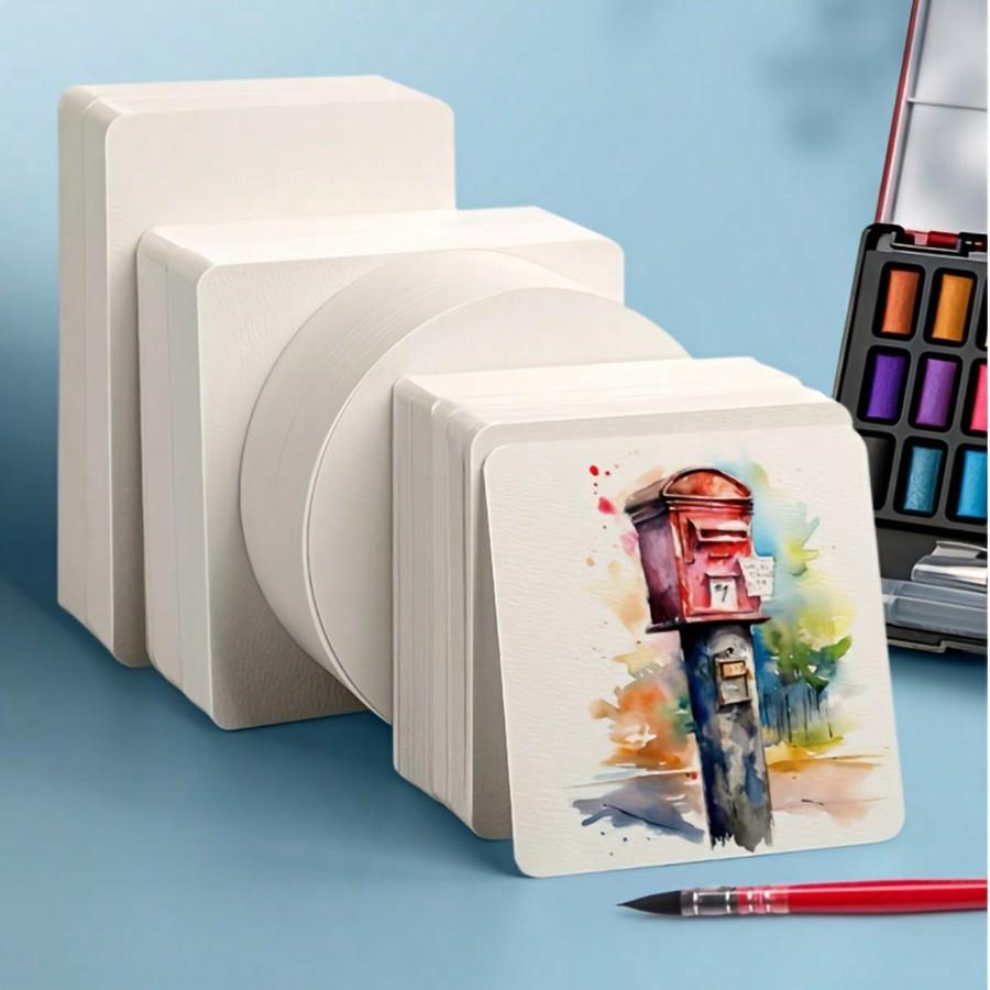 50 Sheets Watercolor Paper Bulk, 140 Lb/300 GSM Cold Press Paper White Water Color Paper For Adults Artists
