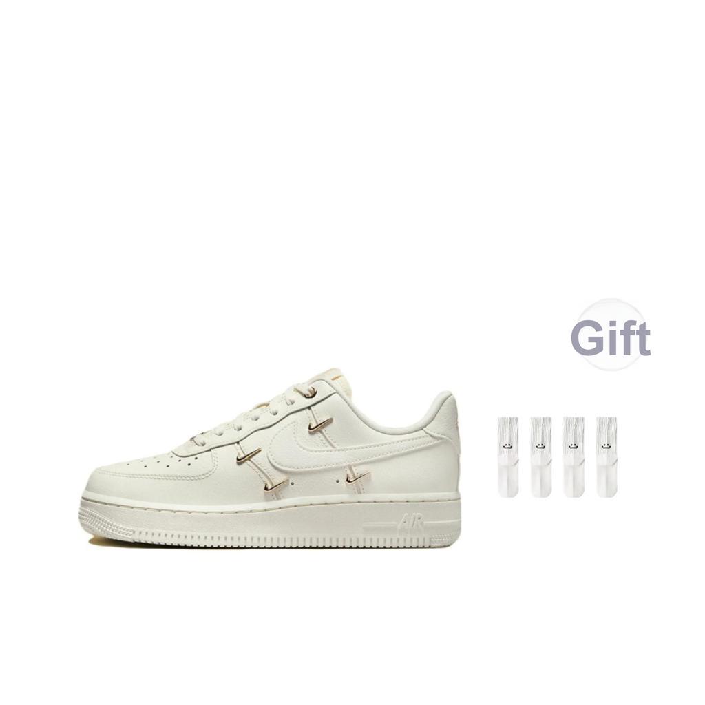 Nike Air Force 1 07 LX Mini Swoosh - Metallic Gold Women Sneakers White Sail FV3654-111