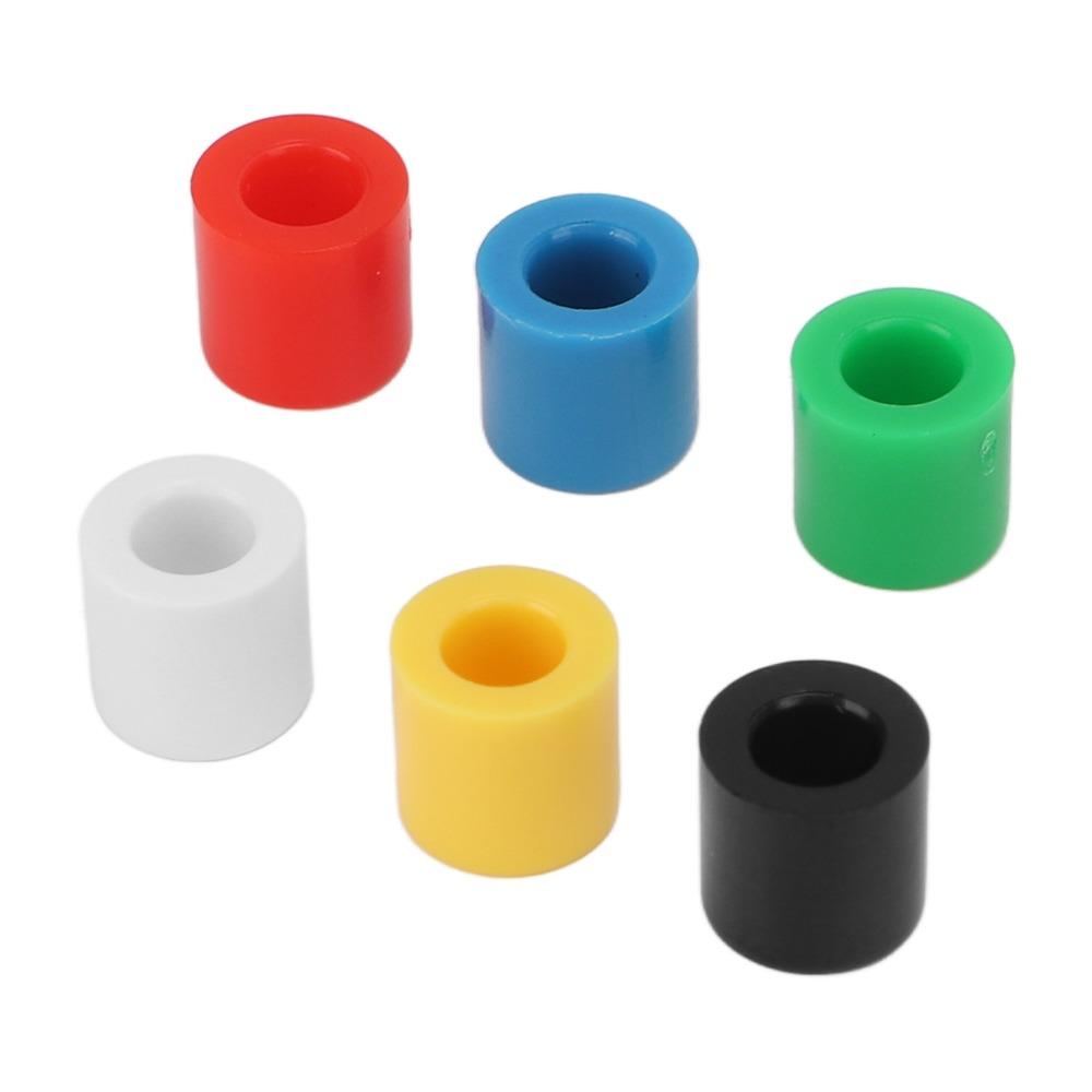 180PCS 6 Colors Breadboard Push Button Cover Round Shape ABS Plastic Push Button Cover Set Tactile Push Button Switch