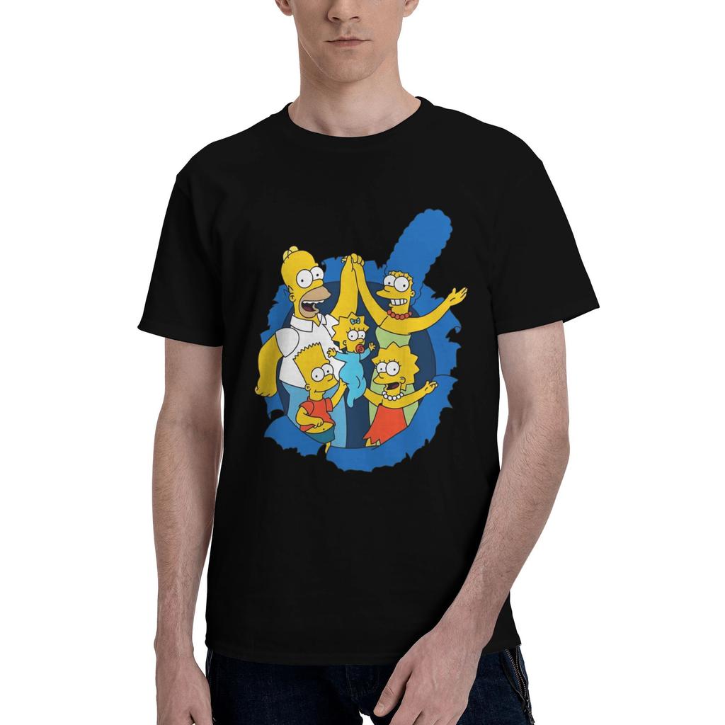 202526 Summer Disney Simpson Family Printed Pure Cotton Tshirt Fashionable Loose Casual Shortsleeved Unisplish