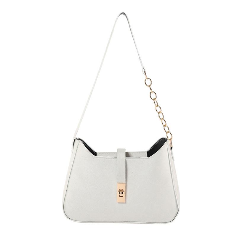 Contemporary Women's Small Square Shoulder Bag Featuring Distinctive Material And Chain