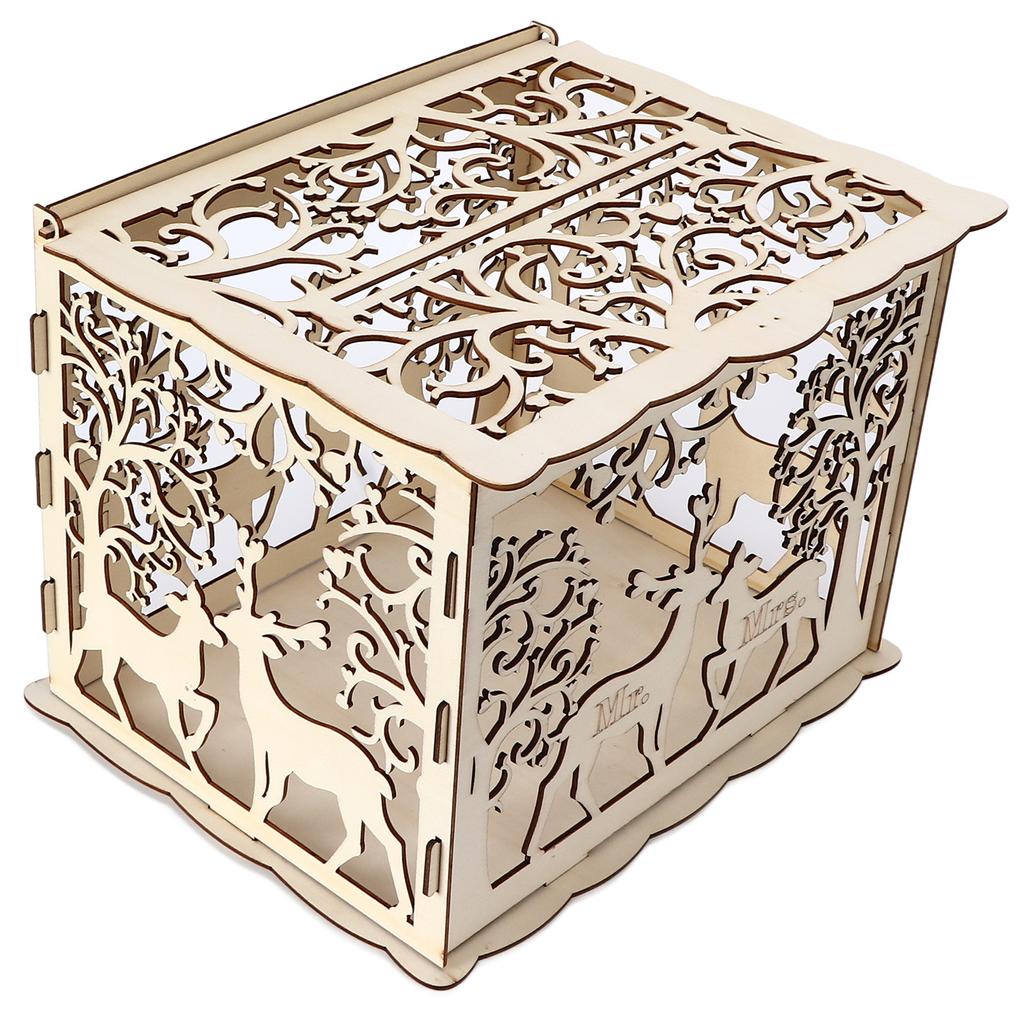 Grußkartenbox DIY Holz Paar Hirsch Hochzeitskartenetui Gästebuchbox Dekorationsbox