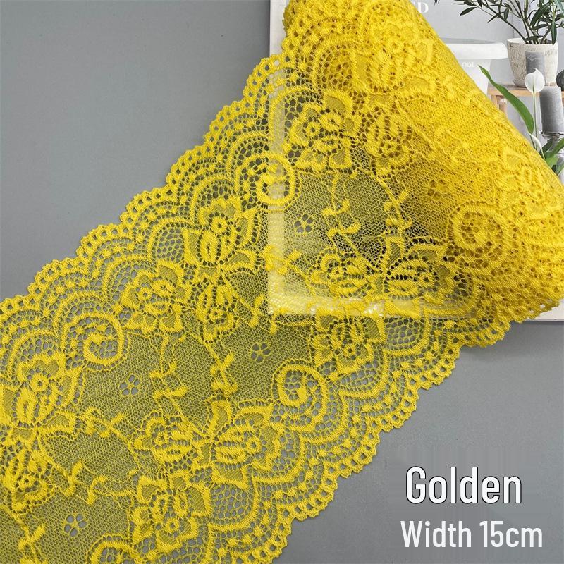 15cm Colorful Soft Elastic Lace Trim for Lingerie and Skirt Hem