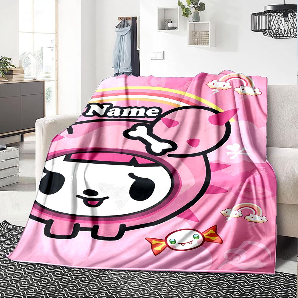 Custom Name Tokidoki Theme Printed Blanket - Perfect for Couch, Bed, Travel & Outdoor Use | Machine Washable, Cozy & Durable.
