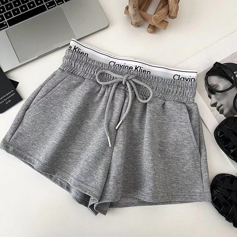 Letter Webbing Double Waist Head Fake Two Sports Shorts Women's Summer Fashion Casual A-line Hot Pants