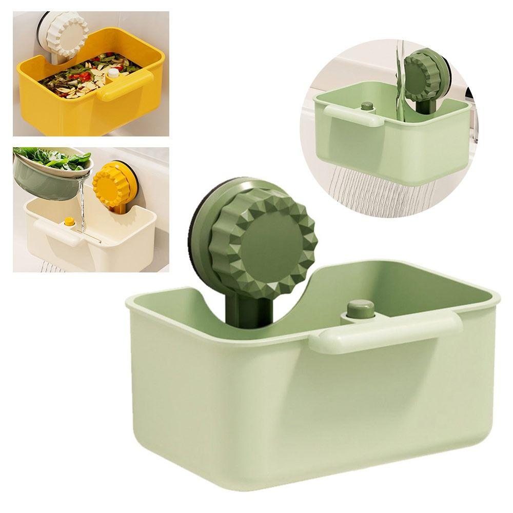 Suction Cup Sink Corner Rack Anti-leak with Drain Hole Sink Filter Hanging Basket Push-type One-touch Opening and Closing