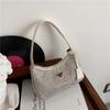 Luxury Diamond Nylon Shoulder Tote Bags For Womensmall Solid Color Women'S Designer Zipper Handbag Female Trend Armpit Bag