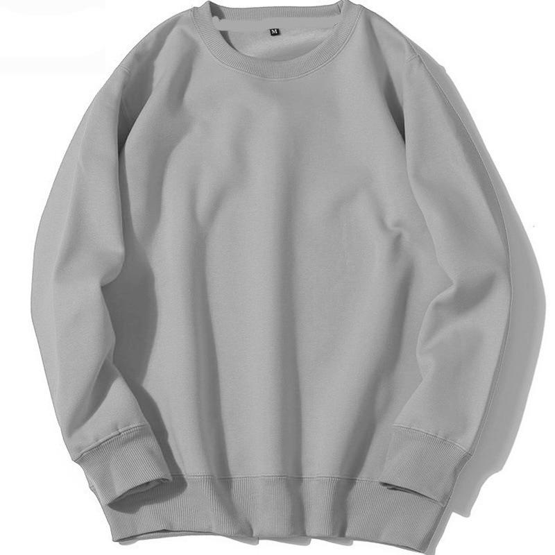 Moletom Hip Hop Unissex Gola Redonda Cor Sólida para Outono/Inverno