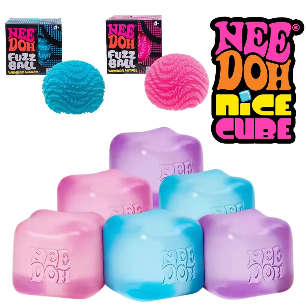 New Nee Doh Fuzz Ball Squeeze Toy Soft Fluffy Flower Power Portable Stress Relief Relieves Anxiety Fidget Squishy Toy Decor Gift