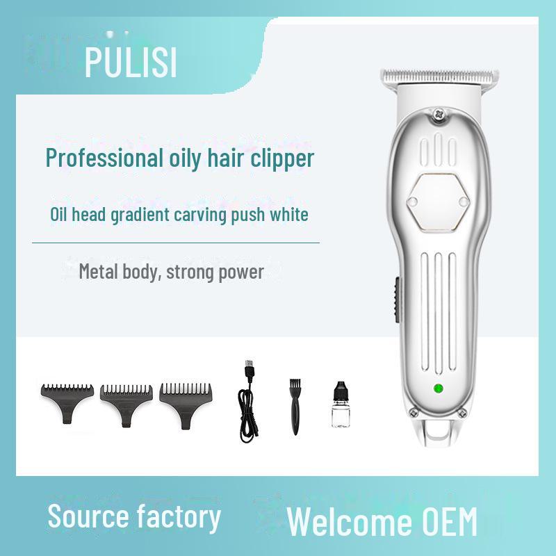 Rechargeable Hair Clipper with Adjustable Levels and Stainless Steel Blade