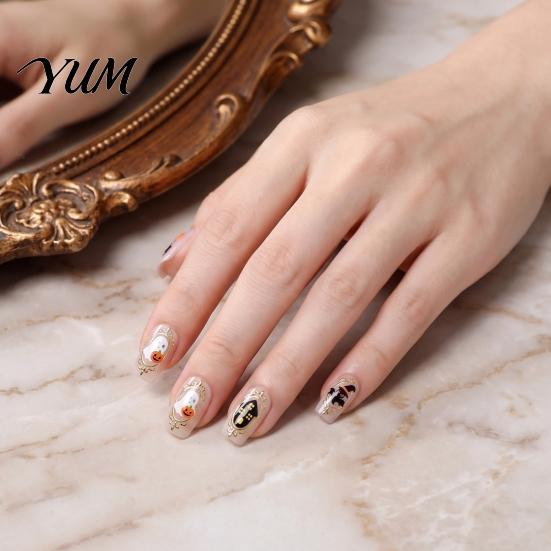 Ghost Pumpkin Nail Supplies Art Stickers for Halloween, Bat Potion Self Waterproof Adhesive Decals, DIY Manicure Decoration Women Long Lasting
