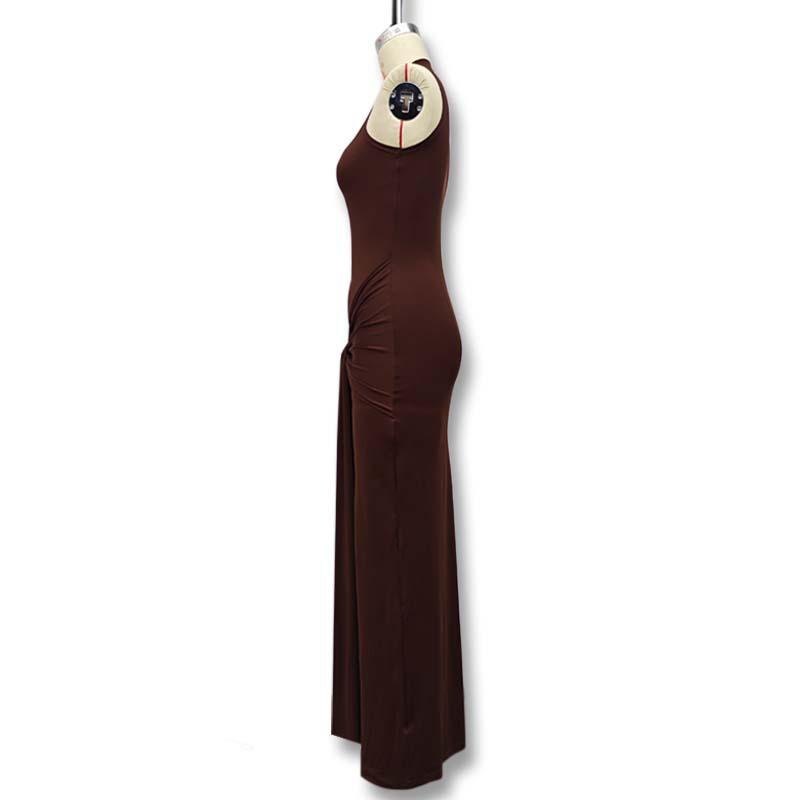 Tooxika Spring And Summer Women's Solid Color Round Neck Sleeveless Strappy Slim Hip Dress