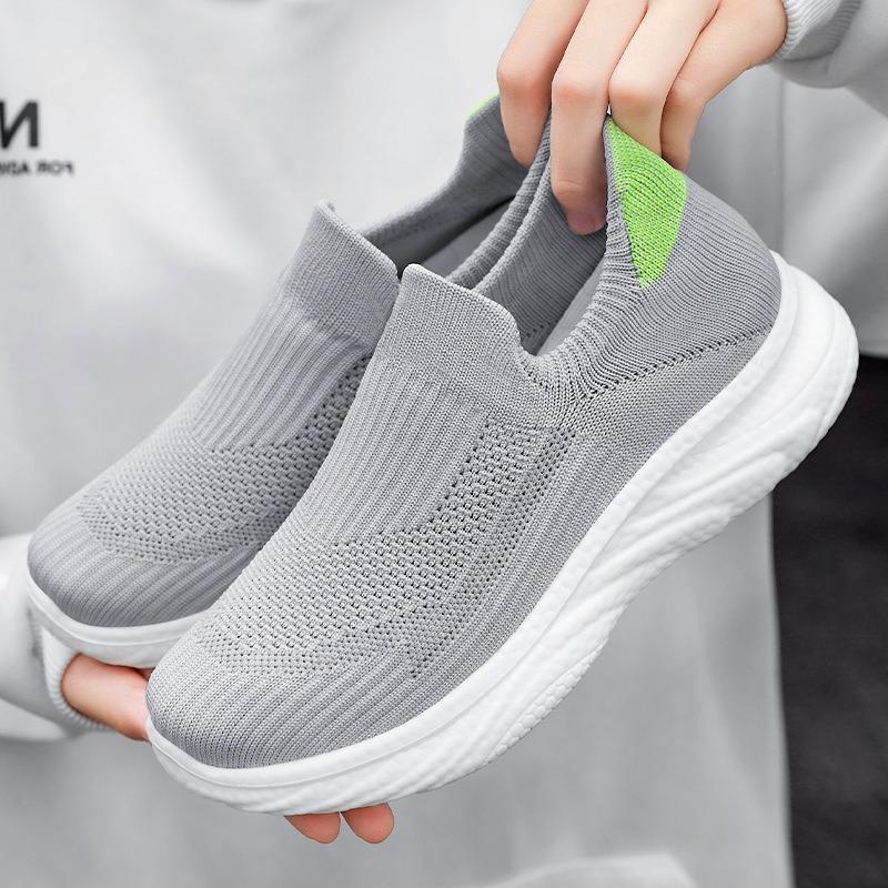 Shoes Women's Autumn New Fly-woven Women's Shoes Men's and Women's Casual Shoes Polyurethane Lightweight One-pedal Cloth Shoes
