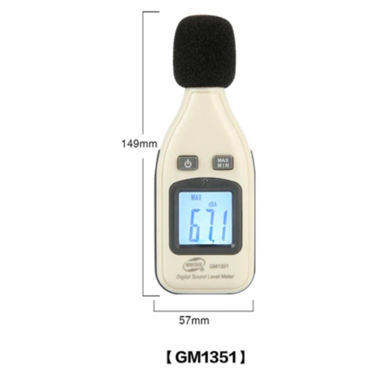 BENETECH GM1351 Digital Sound Level Meter Noise db Measuring Tester 30-130dBA LCD Screen Noise Decibel Monitor Pressure Tester