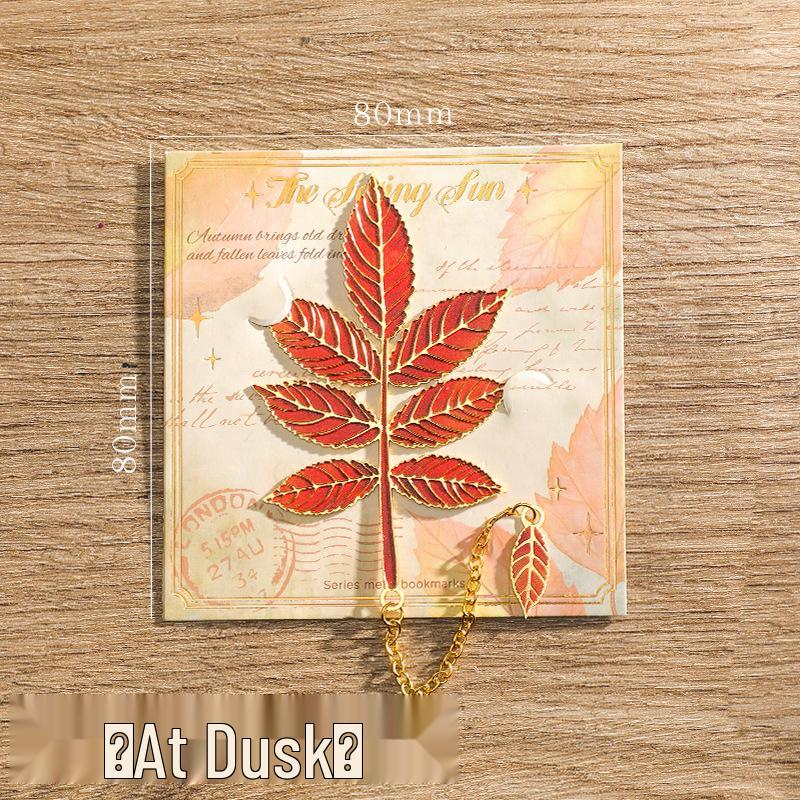 Classical Chinese Style Retro Leaf Metal Bookmark Gift for Students and Graduates