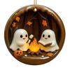 Halloween Ghost Campfire Ornament Acrylic Ghost Bonfire Gathering Hanging Decoration for Halloween Party Home Decor