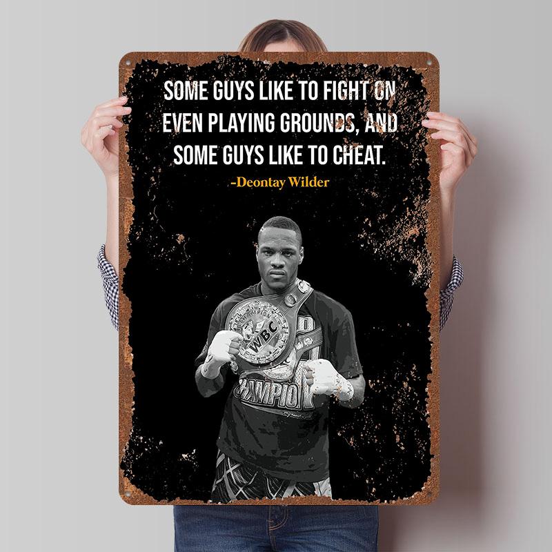 Deontay Wilder Boxer Metal Posters Custom Vintage Metal Signs Wall Art Tin Plaque for Man Cave Bedroom Decorations Home Decor