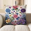 2D Colorful Floral & Geometric Pattern Pillow Covers Pattern Cushion Cover Suitable For Sofa Bedroom Car Pillow Cover