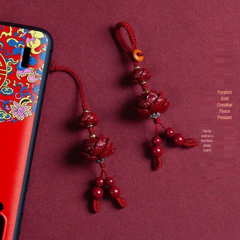 Cinnabar Phone Charm & Keychain Pendant - Unisex Couple Peace Gift