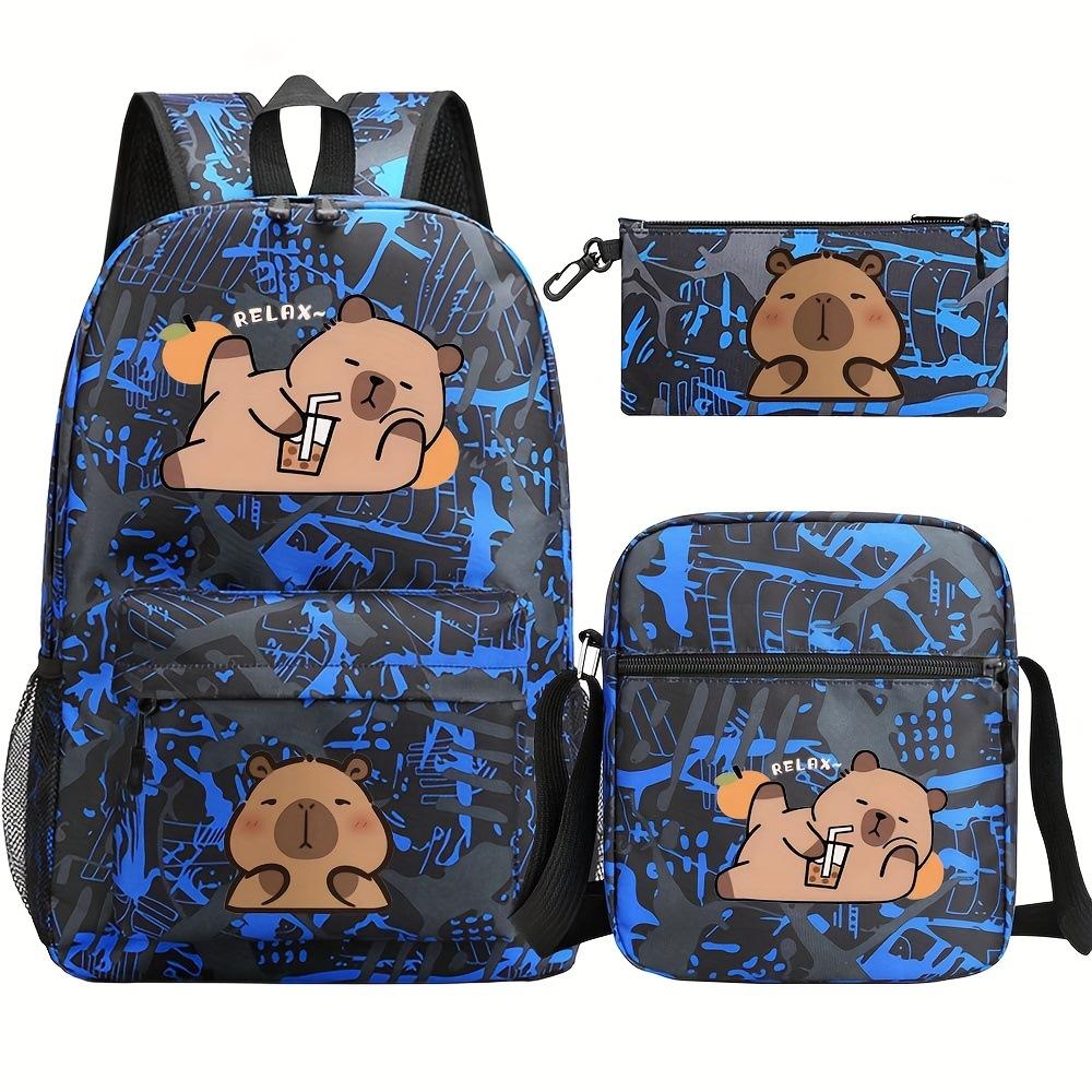 Peripheral primary and secondary school students fashion backpack children's schoolbag set three-piece set
