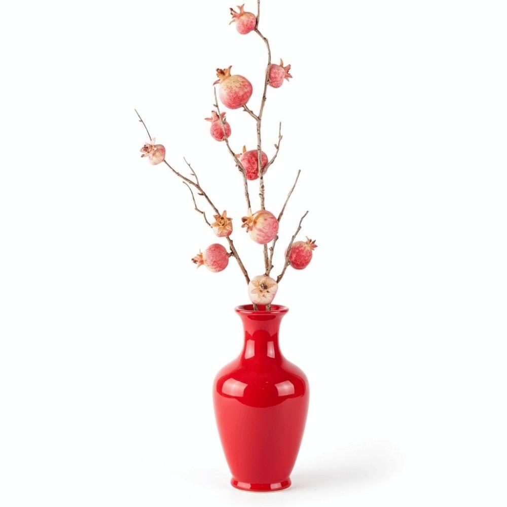 Faux Artificial Pomegranate Branches Plastic Realistic Simulation Pomegranate Fruit Elegant Bonsai Fake Flowers
