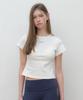 Ingi Active Slim Fit Logo Crop Tee White