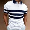Business Leisure Slim Fit Men's Polo Shirts Short Sleeve Solid Color Business Casual Tee Shirts Casual Beach