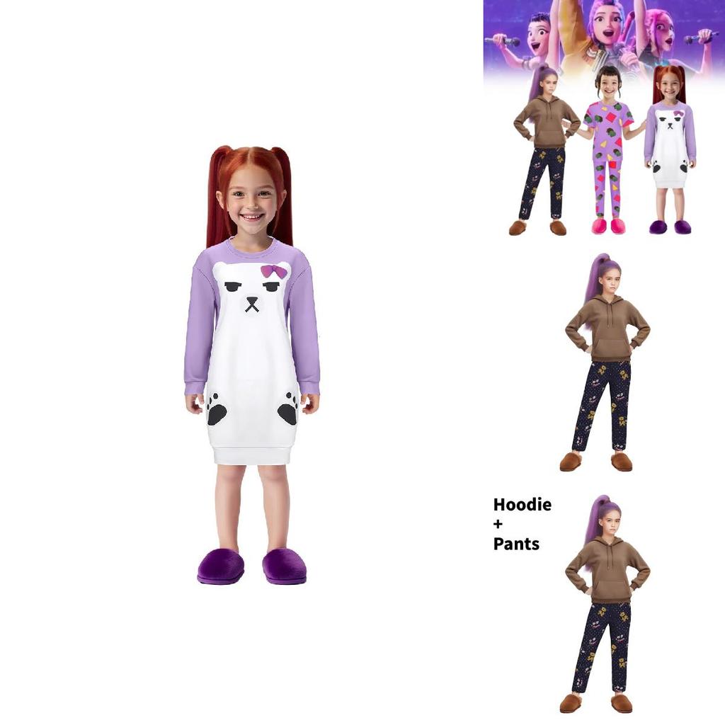 Kpop Demon Hunters Rumi Mira Zoey Cosplay Pajama Set With Polyester Fabric For Stage Performances