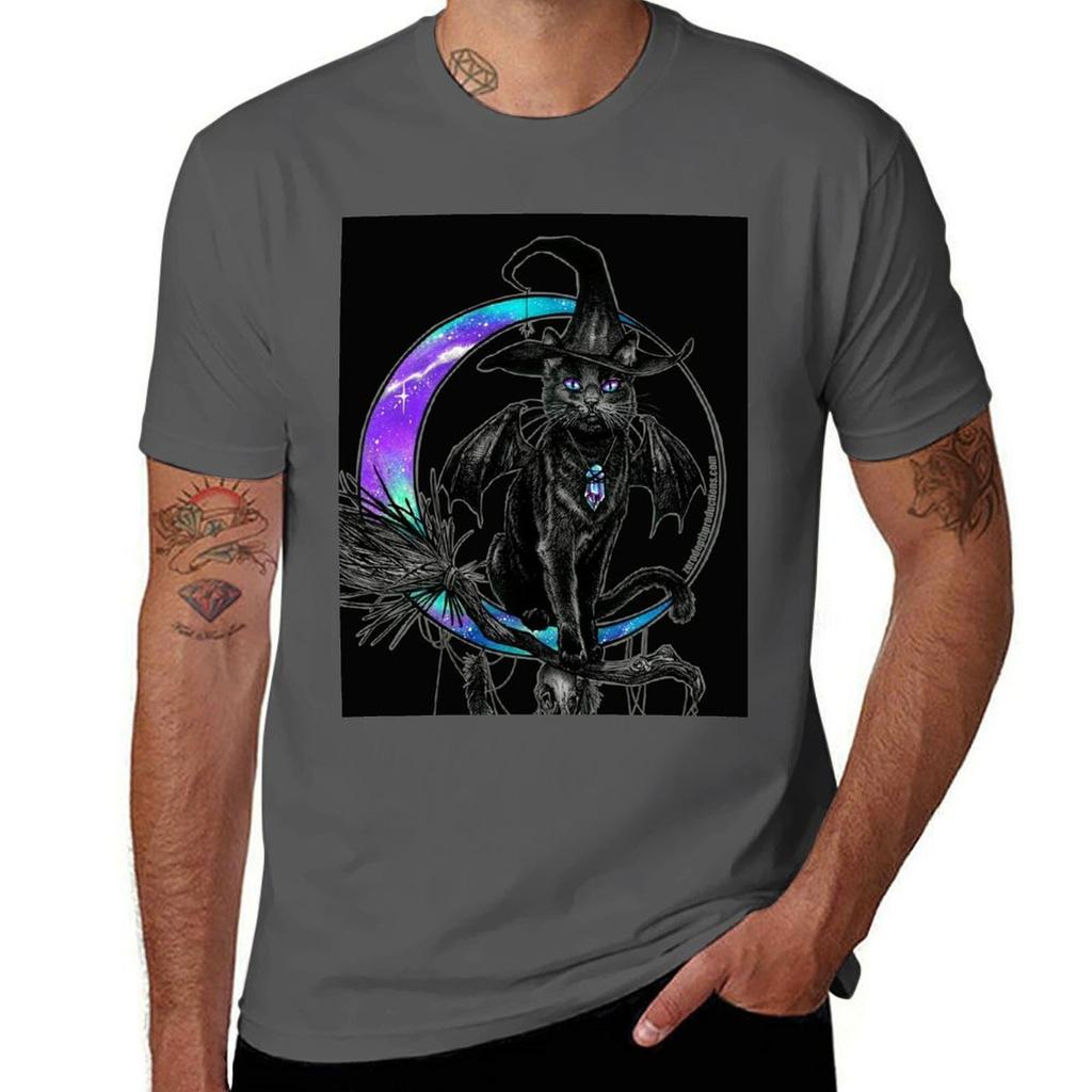 Little Wtch Black Cat TShirt Big Size Simple TShirt