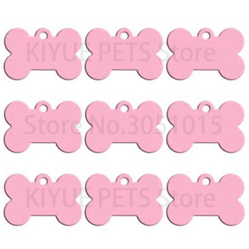 Wholesale 100Pcs Bone Dog ID Tag Engraving Pet Dog ID Tags Collars Bone Name Number Tags Customized Anodizing aluminum Puppy Tag
