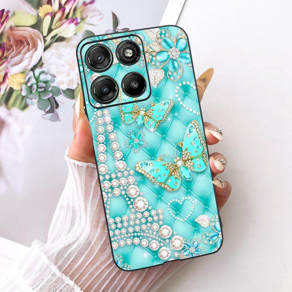 Hülle Für Motorola Moto G77 Hülle Ästhetisch Luxus Niedliche Katze Mode Schmetterling Cool Bemalte Abdeckung Für Motorola XT2621-4