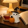 Halloween Hugging Pumpkin Resin Figurine - Cute Home Decoration for Mantel Shelf