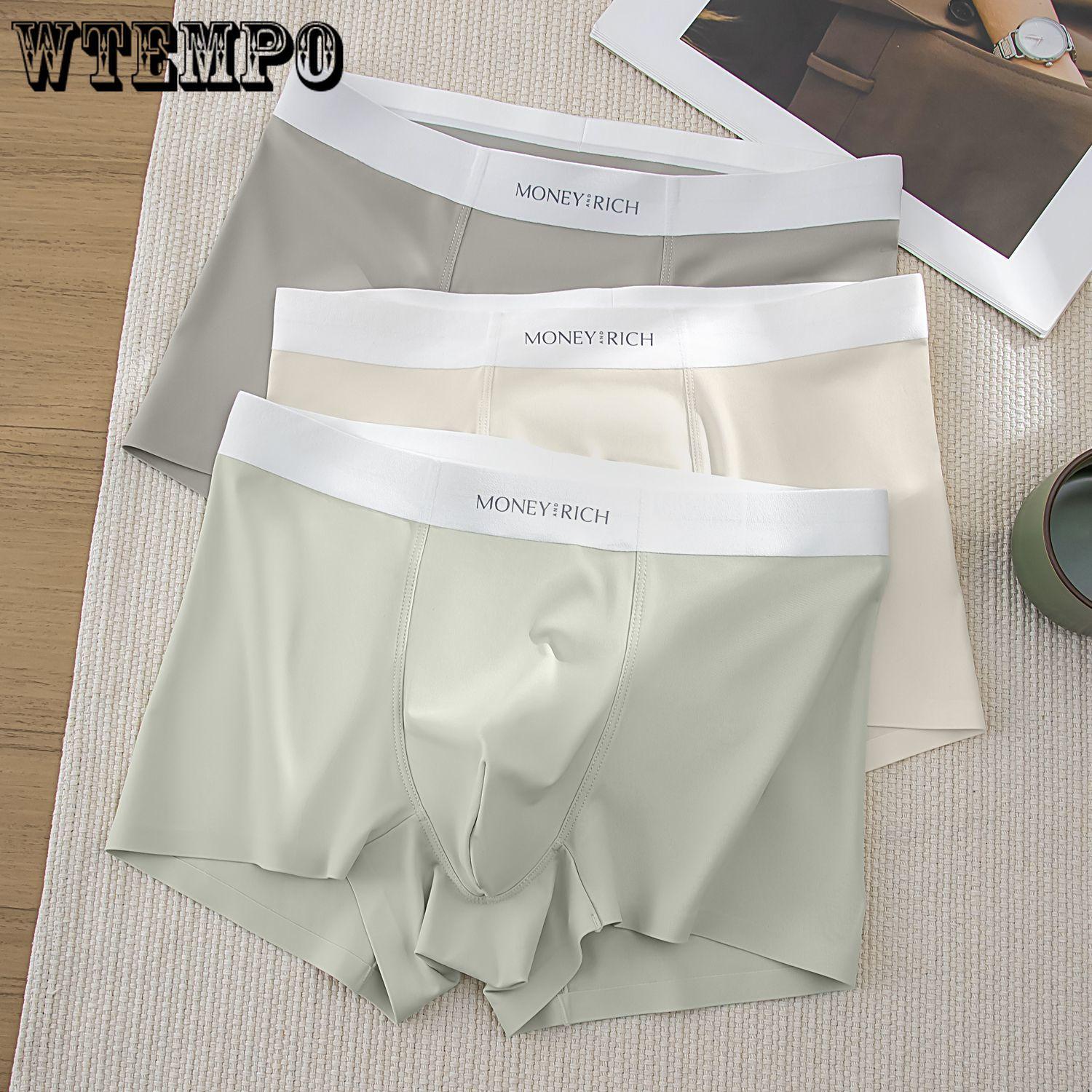 

3pcs Men s Seamless Underwear Lightweight and Breathable Square Leg Pants Summer Solid Color Simple Men s Flat Leg Pants Boxer Brief 3XL