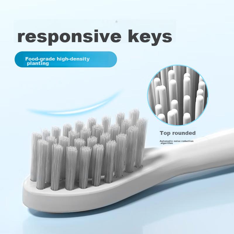 BAiR Electric Toothbrus, Sonic Rechargeable Vibrating Soft Bristles Smart Automatic Toothbrush, Cloud White (Deluxe Version with 6 Brush Heads), USB